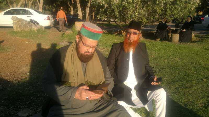With Peer Abdul Baaqi Ashrafee and Peer Qaasim Ashrafee’s sons in Cape Town, South Africa